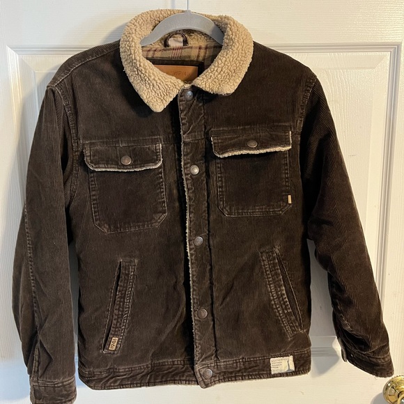 Weatherproof Dark Brown Corduroy Jacket with Sherpa Collar - Picture 1 of 6